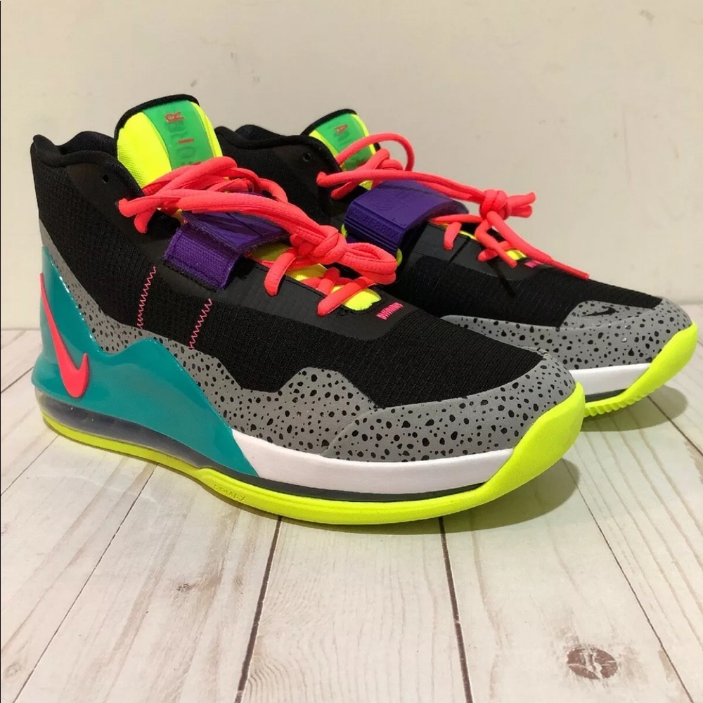 Nike Air Force Max Black/Hot Punch-Volt-New Green - Picture 2 of 8